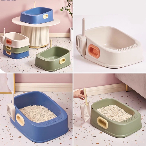 Spet Khay vệ sinh chữ nhật đế cao có tay cầm 36*27