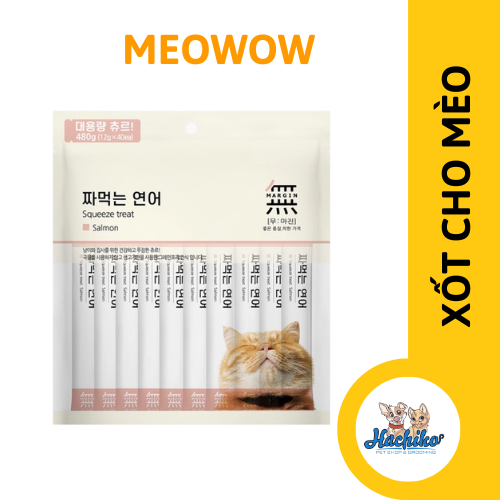 Xốt cá hồi/ ức gà cho mèo MeoWow Mumargin -  480gr/40 que