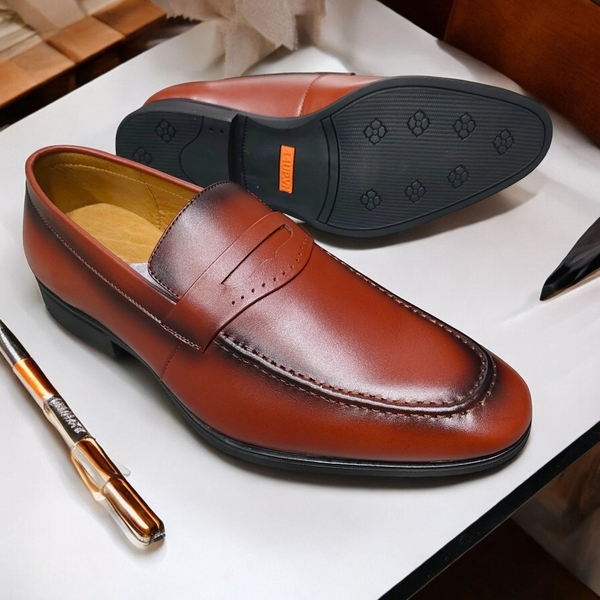 Giày Tây Xỏ Nam Big Size - Da Thật