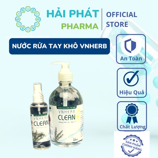 Nước Rửa Tay Khô VNHERB CLEAN - Diệt khuẩn nhanh, hương thơm, không làm khô tay