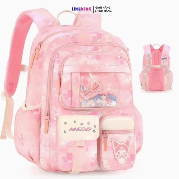 Balo cho bé gái hoạ tiết HOA  15x30x43cm - Likekids