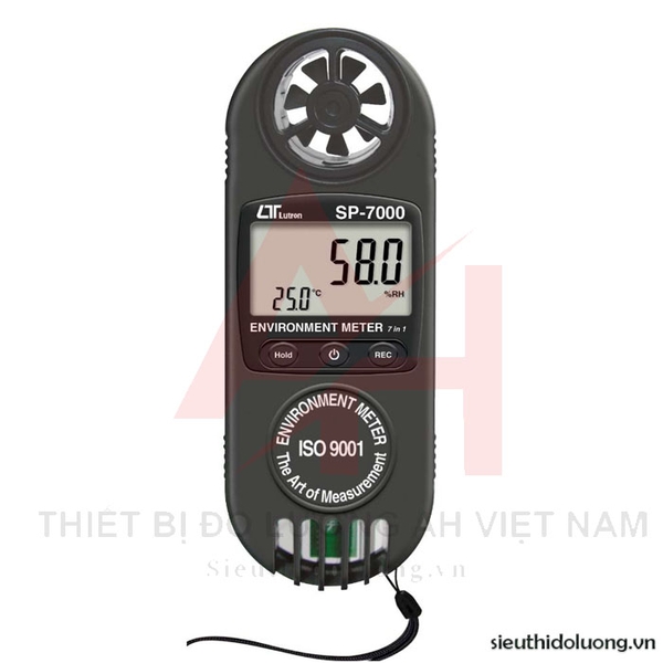 Máy đo tốc độ gió, lưu lượng gió, nhiệt độ, độ ẩm môi trường, nhiệt độ điểm sương (7 in 1) SP-7000