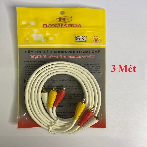 Dây AV 6 đầu HJD-AAV630 3 MÉT. Đồng nguyên chất 100%  --- Giá áp dụng Hộp 20s, ít hơn +1k