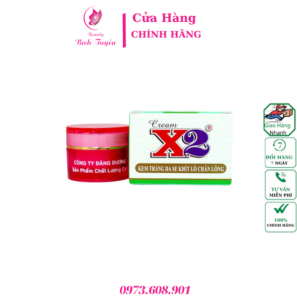 KEM TRẮNG DA SE KHÍT LỖ CHÂN LÔNG  CREAM X2 8g