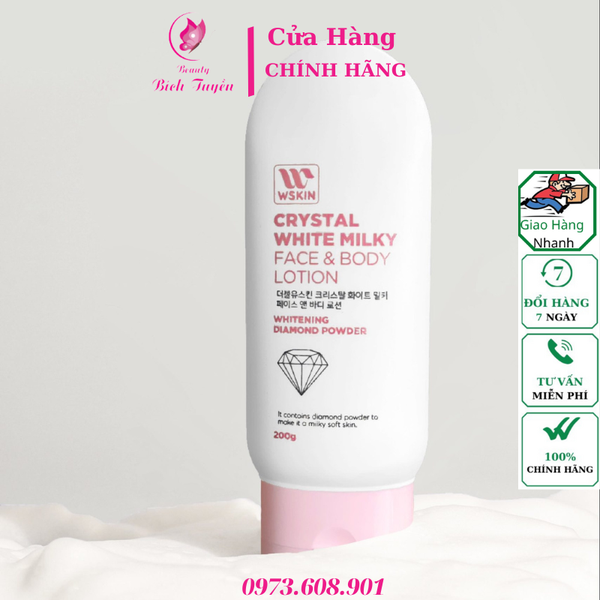 Kem body kim cương Wskin Crystal White Milky Face & Body SPF36