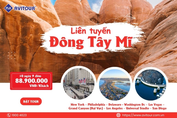 Du lịch Đông Tây Hoa Kỳ 2024| New York – Philadelphia – Delaware - Washington Dc – Las Vegas – Grand Canyon (Đại Vực) – Los Angeles – Universal Studio – San Diego