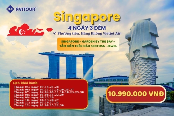 Khám phá Quốc đảo sư tử Singapore | HÀ NỘI – SINGAPORE – GARDEN BY THE BAY – TẮM BIỂN TRÊN ĐẢO SENTOSA - JEWEL – HÀ NỘI