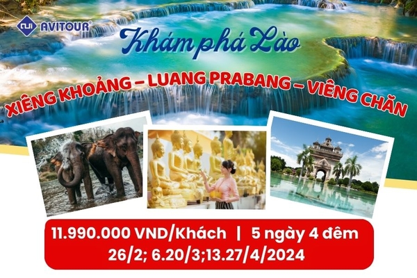 Tour trải nghiệm đáng nhớ tại Lào 2024| Hà Nội – Xiêng Khoảng – Luang Prabang – Viêng Chăn – Hà Nội