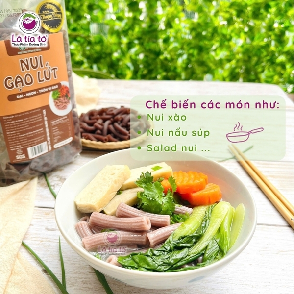 Nui gạo lứt ống dài 400gr