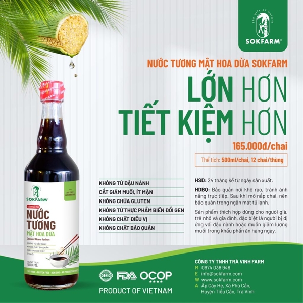 Nước tương mật hoa dừa organic
