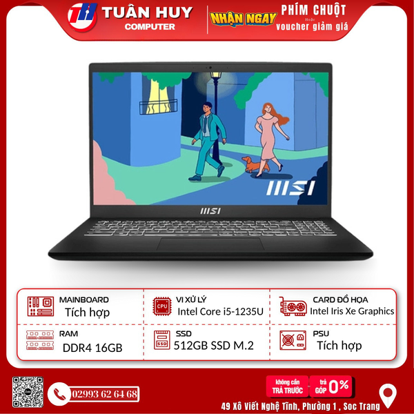 LAPTOP MSI 14 C12MO-660VN I5-1235U/16G/SSD 512G