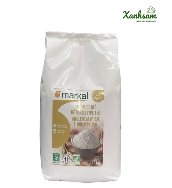 Bột mì NGUYÊN CÁM hữu cơ T150 - EU Organic - Markal Pháp - 1kg