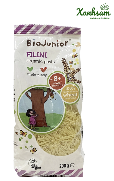MÌ NUI ĂN DẶM hữu cơ cho bé DẠNG SỢI (từ 8 tháng tuổi) - EU Organic - Bio Junior - Italy - 200gr
