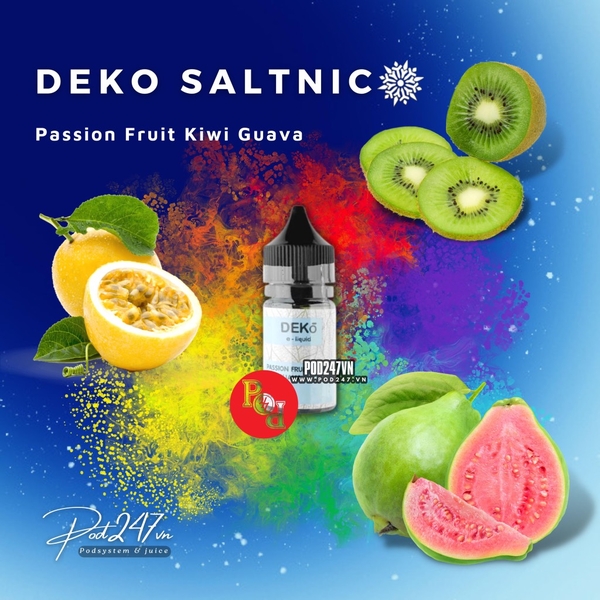 Deko Passionfruit Kiwi Guava (salt) (30ml) Ổi Kiwi Chanh Leo