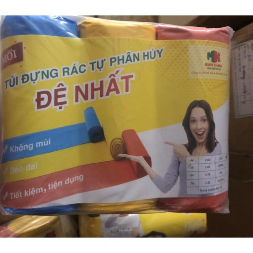 Bao rác màu tự phân hủy Đệ Nhất size tiểu ( 44×55 cm) 1kg ( 3 cuộn)