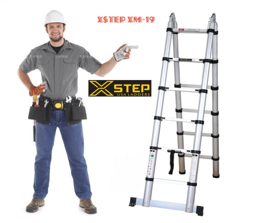 Thang nhôm rút chữ A Xstep XM-19