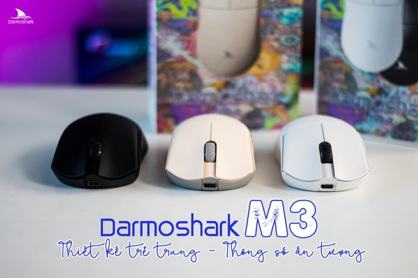 CHUỘT KHÔNG DÂY DARMOSHARK M3 (2.4GHz, Bluetooth, USB-C) | (BLACK-WHITE-CAMEL)