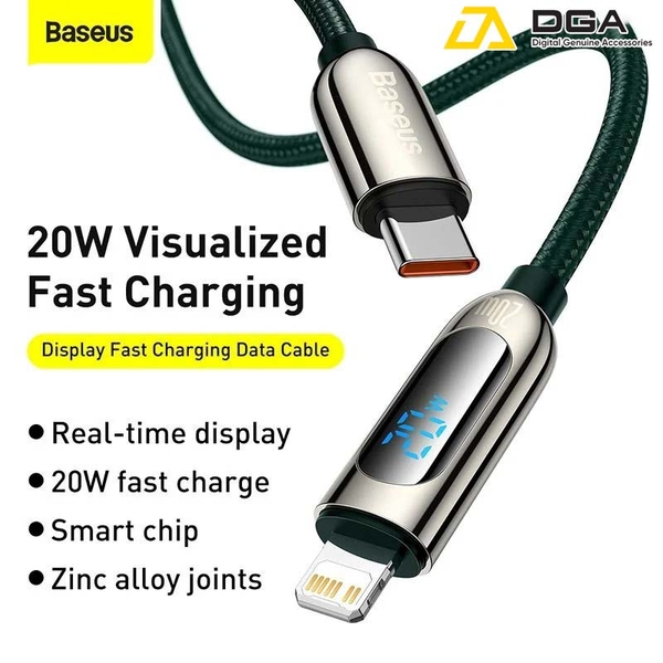 Cáp sạc nhanh Type C ra IP 20W tích hợp màn hình LED Baseus Display Fast Charging Data Cable