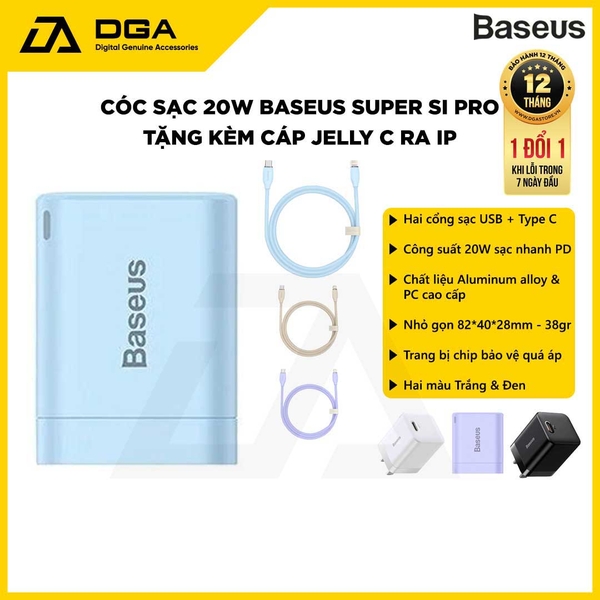 Cóc sạc nhanh nhỏ gọn Baseus Super Si Pro Quick Charger 1C 20W