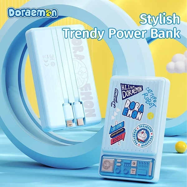 Pin Dự Phòng Không Dây ROCK SPACE Doraemon P92 Dual PD20W Travel Series (10000mAh, Tích Hợp MagSafe, Doraemon Authentic Licensed)