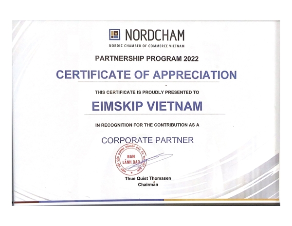 Eimskip received Corporate Partnership certification from Nordcham
