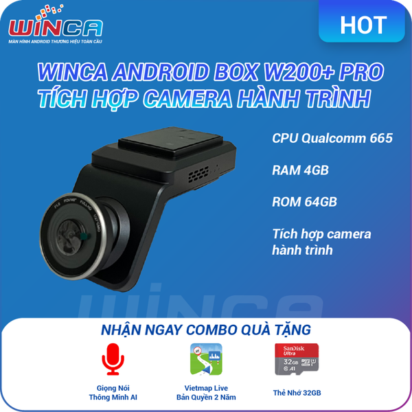 Winca Android Box Tích Hợp Camera Hành Trình W200+ Pro