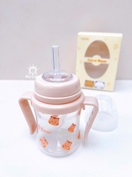 Bình tập hút uống nước, uống sữa Coco Bear 180ml cho bé