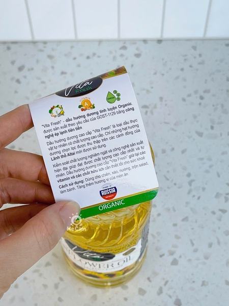 Dầu hướng dương hữu cơ cao cấp Vita Fresh Nga 1L
