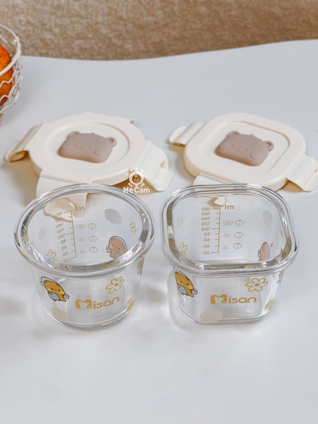 Hũ thuỷ tinh chia vạch Misan nắp lock