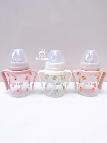 Bình tập hút uống nước, uống sữa Coco Bear 180ml cho bé