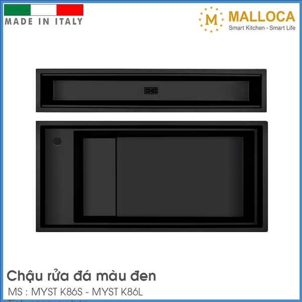 Chậu Rửa Chén Bằng Đá Malloca MYST K86S-MYST K86L