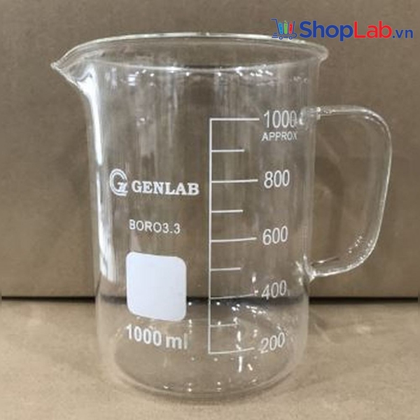 Cốc đốt thấp thành có quai 500ml 2030100005099 Genlab