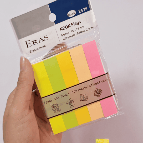 Giấy Note Tab Phân Trang 5 Màu Neon Eras E526