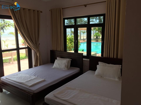Phòng nghỉ view biển của resort Vườn Dừa