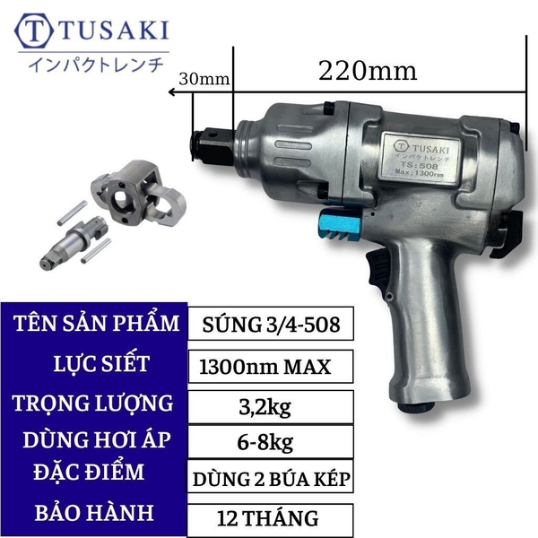 Súng 3/4 TUSAKI 2000NM Công nghệ nhật bản TS536