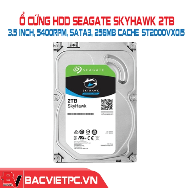 Ổ cứng HDD Seagate SkyHawk 2TB 3.5 inch, 5400RPM, SATA3, 256MB Cache (ST2000VX015)
