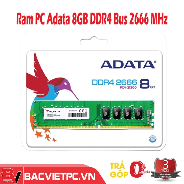 Ram Adata 8GB DDR4 2666Mhz Single Tray (AD4U266638G19-S)