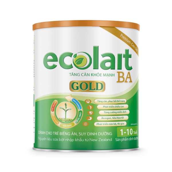 Sữa viện dinh dưỡng Ecolait BA, tăng cân cho bé biếng ăn, suy dinh dưỡng, chậm lớn từ 1-10 tuổi