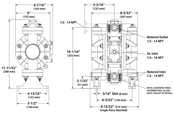 Kích thước bơm ARO 666053-344