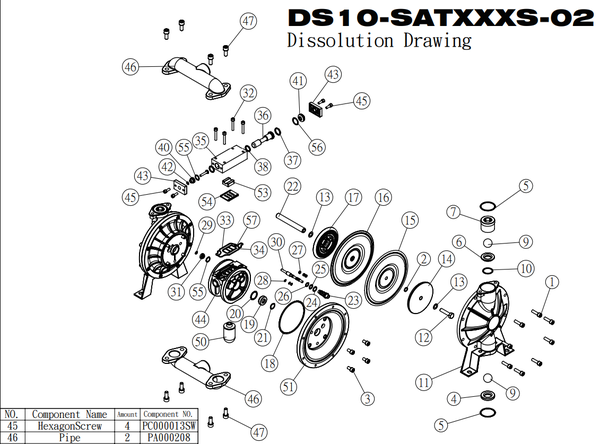 Phụ kiện bơm màng TDS DS10 Inox (DS10-SAT-TSTS-02)