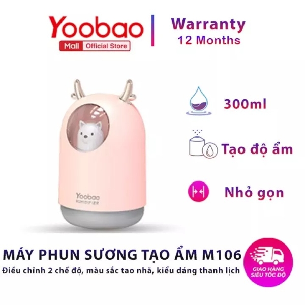 Máy phun sương tạo độ ẩm YOOBAO M106 giúp tạo độ ẩm bảo vệ chống khô da Dung tích 300ml - Hàng phân phối chính hãng - Bảo hành 12 tháng 1 đổi 1