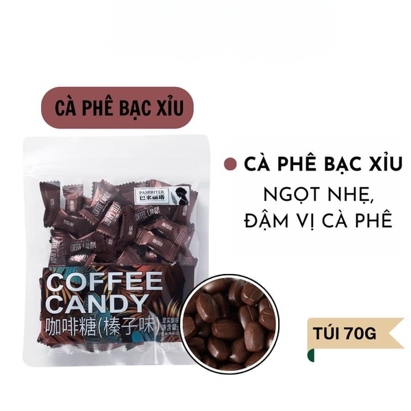 Kẹo Cà Phê Coffee Candy Pamiriter 70g Đài Loan (cafe hạt phỉ )