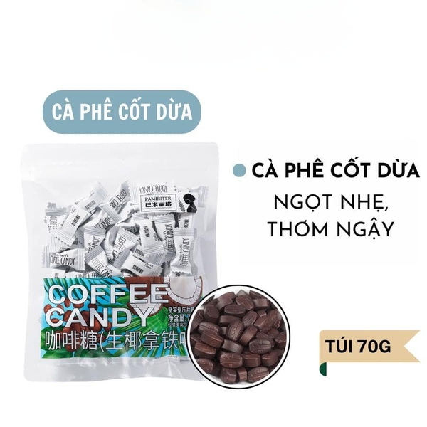 Kẹo Cà Phê Coffee Candy Pamiriter 70g Đài Loan ( cafe dừa)