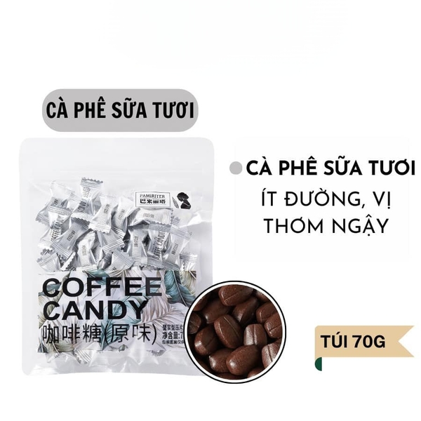 Kẹo Cà Phê Coffee Candy Pamiriter 70g Đài Loan (cafe sữa)