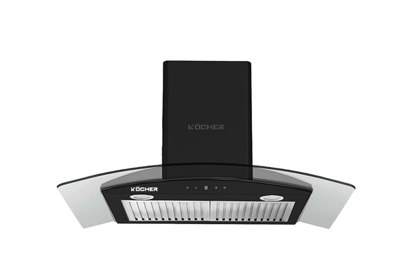 Máy hút mùi Kocher K-228 BL thiết kế kính cong hiện đại