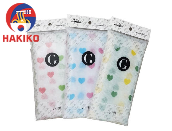 Bông Tắm Massage Lưng Hình Tim Hàn Quốc Gahwa 뉴하트 샤워타올