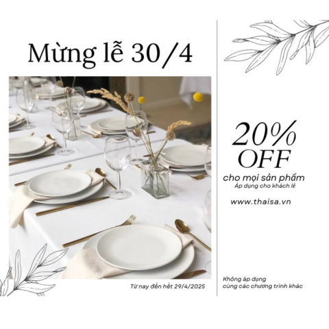 MỪNG LỄ 30/4 - GIẢM 20% CHO TẤT CẢ SẢN PHẨM