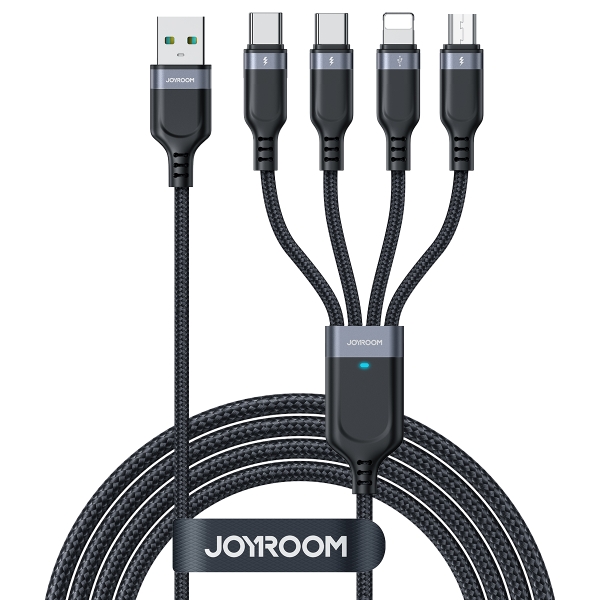Cáp sạc 4 in 1 Joyroom 1T4018A18 Multi Use 3.5A USB to TypeC*2+Lightning+Micro truyền dữ liệu dài 1.2m
