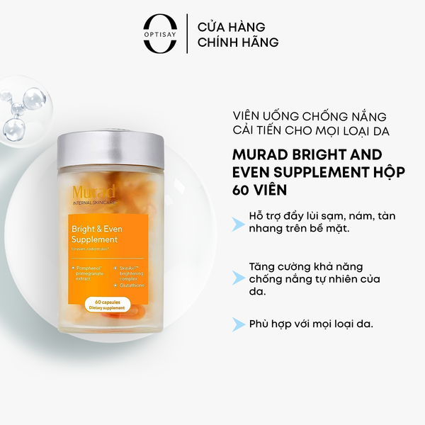 Viên Uống Chống Nắng Cải Tiến MURAD Bright and Even Supplement hộp 60 Viên cho mọi loại da MRVUCN01