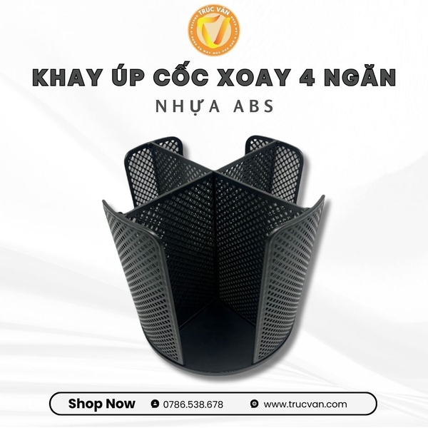 Khay úp cốc xoay vòng 4 ngăn